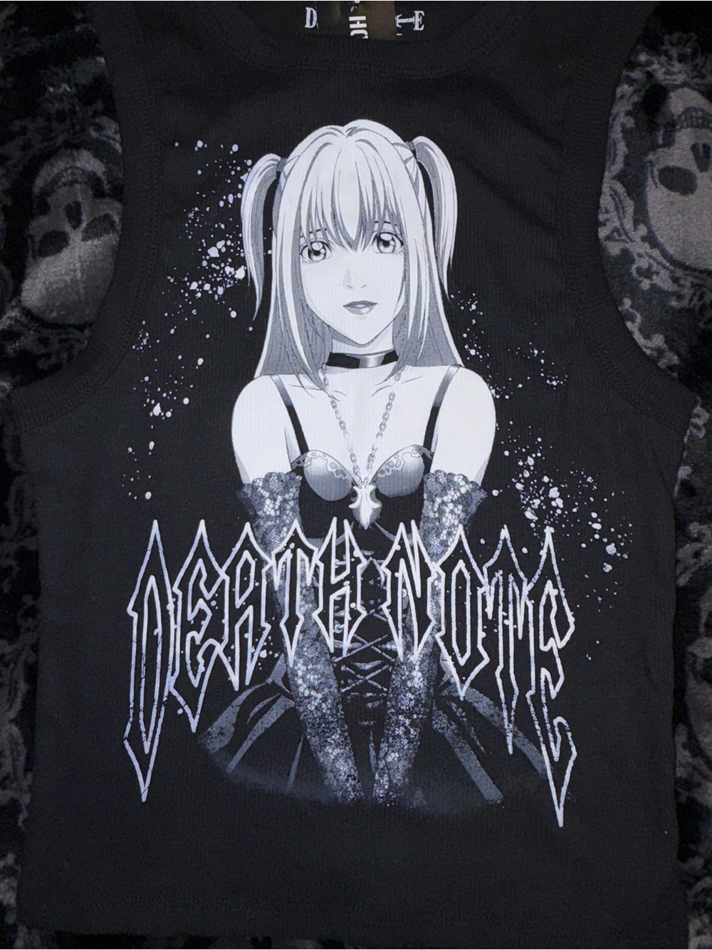 Hot Topic Black Anime Graphic Muscle Tee - 'Death Note' Style
